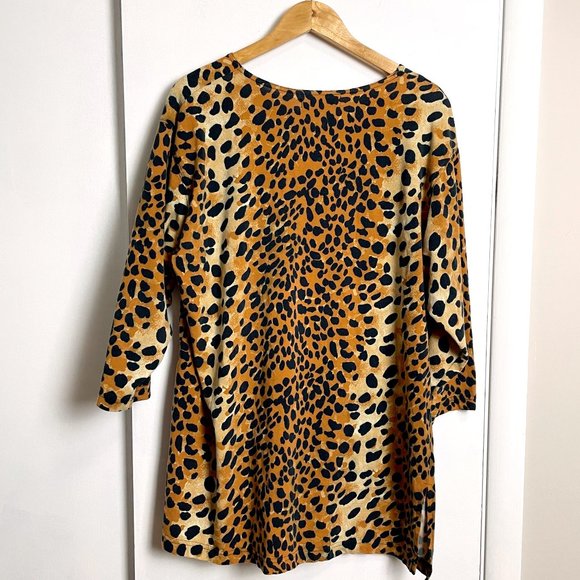 1990s vintage leopard print tunic - size 1X - Picture 4 of 7